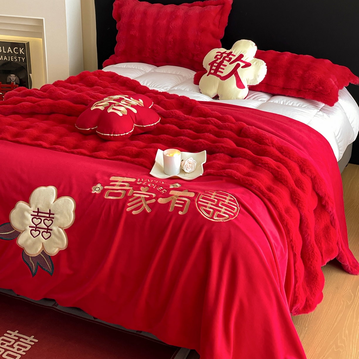 91家纺网 家纺一手货源 找家纺 （总）玉雅家纺 2025新款兔毛绒多功能毛毯被套两用豆豆被被子被芯