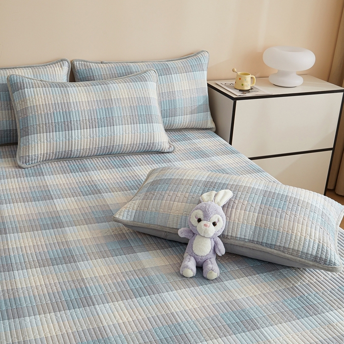 91家纺网 家纺一手货源 找家纺 金艾草 2025新款A版全棉印花B版加厚牛奶绒单件棉加绒床盖三件套榻榻米垫 苏轮-绒