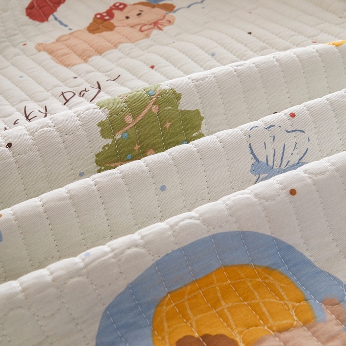 91家纺网 家纺一手货源 找家纺 金艾草 2025新款A版全棉印花B版加厚牛奶绒单件棉加绒床盖三件套榻榻米垫 浪漫小屋