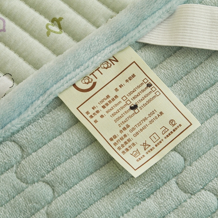 91家纺网 家纺一手货源 找家纺 金艾草 2025新款A版全棉印花B版加厚牛奶绒单件棉加绒床盖三件套榻榻米垫 星辰-蓝色