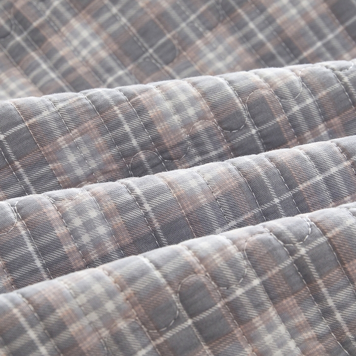 91家纺网 家纺一手货源 找家纺 金艾草 2025新款A版全棉印花B版加厚牛奶绒单件棉加绒床盖三件套榻榻米垫 时光灰-绒