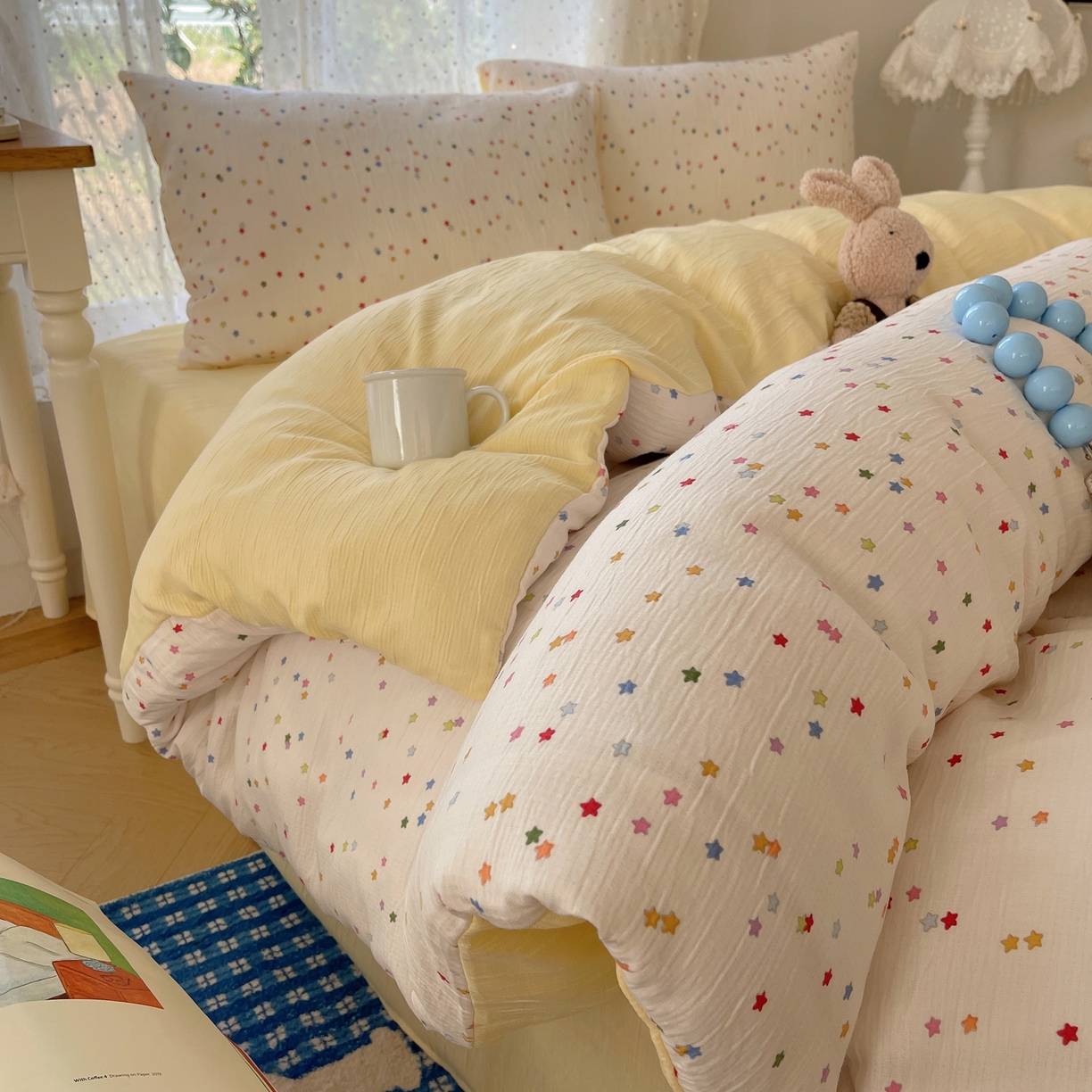 91家纺网 家纺一手货源 找家纺 （总）星禾优选 2025新款三丽鸥四件套云感双层纱印花系列