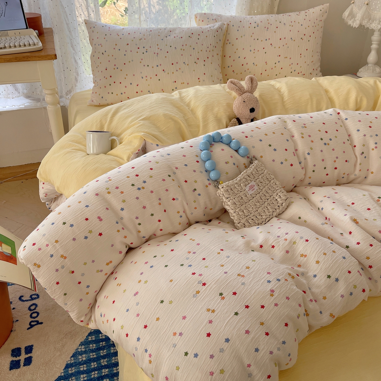 91家纺网 家纺一手货源 找家纺 （总）星禾优选 2025新款甄选三层纱印花四件套