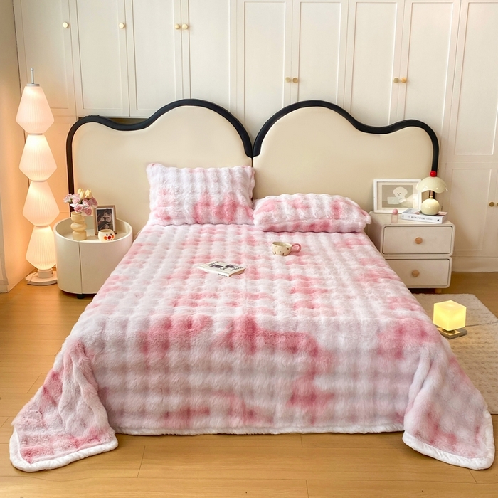 91家纺网 家纺一手货源 找家纺 （总）麒东家纺 2025新款泡泡绒兔毛绒床单