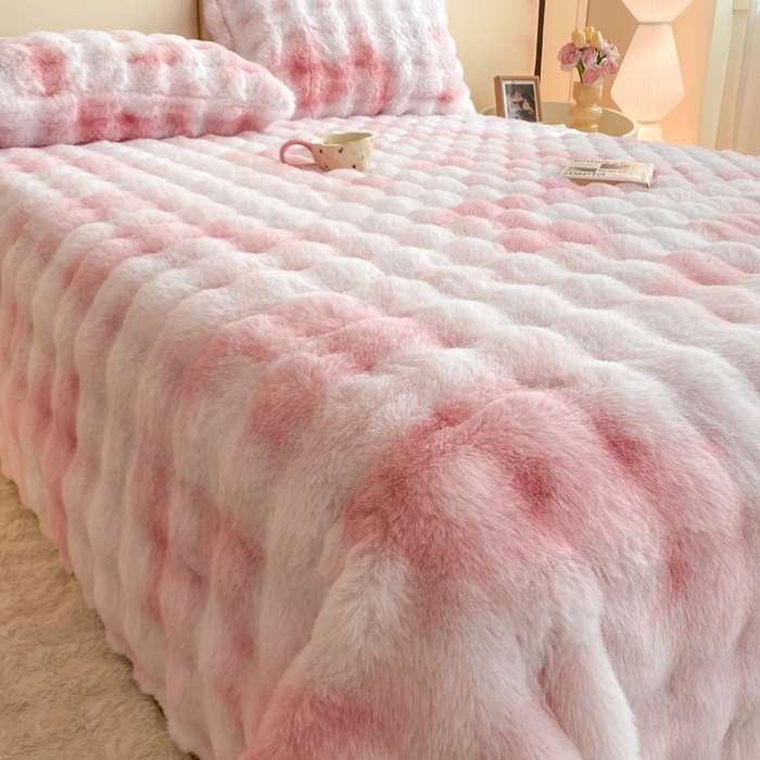 91家纺网 家纺一手货源 找家纺 （总）麒东家纺 2025新款泡泡绒兔毛绒床单