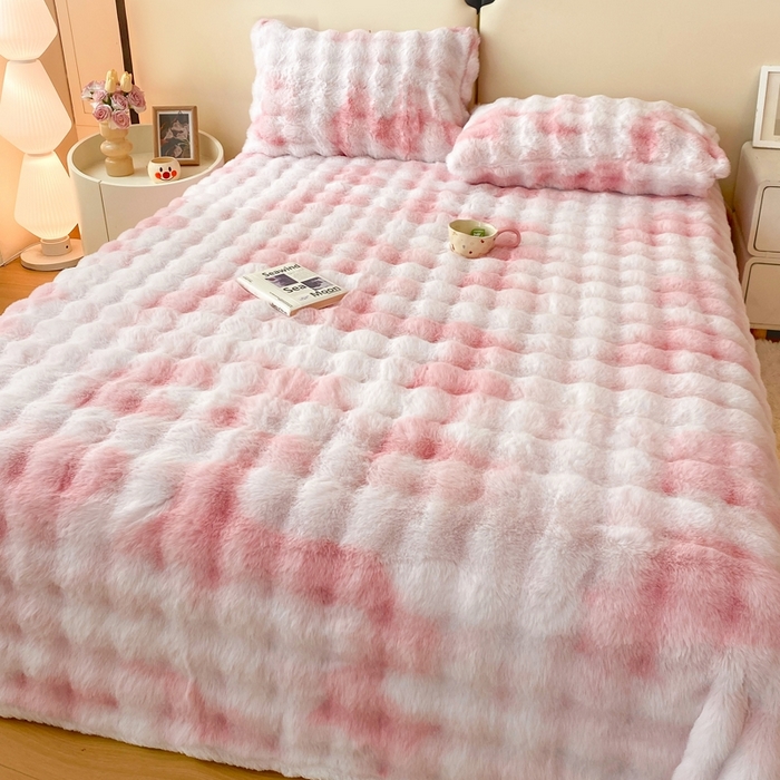 91家纺网 家纺一手货源 找家纺 （总）麒东家纺 2025新款泡泡绒兔毛绒床单