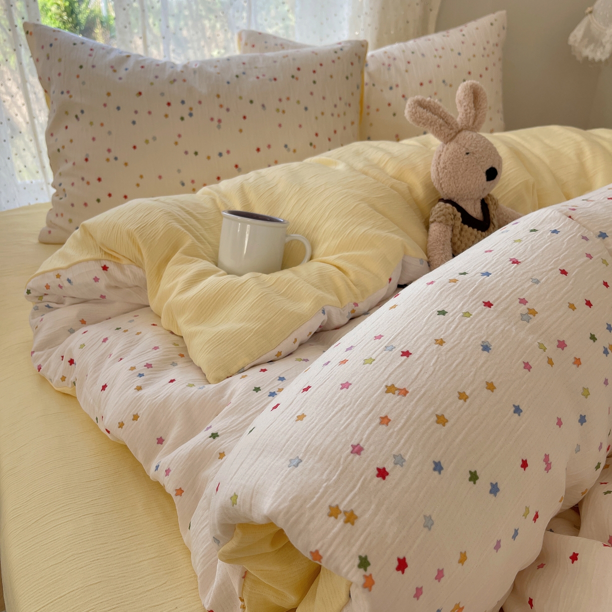 91家纺网 家纺一手货源 找家纺 （总）星禾优选 2025新款甄选三层纱印花四件套