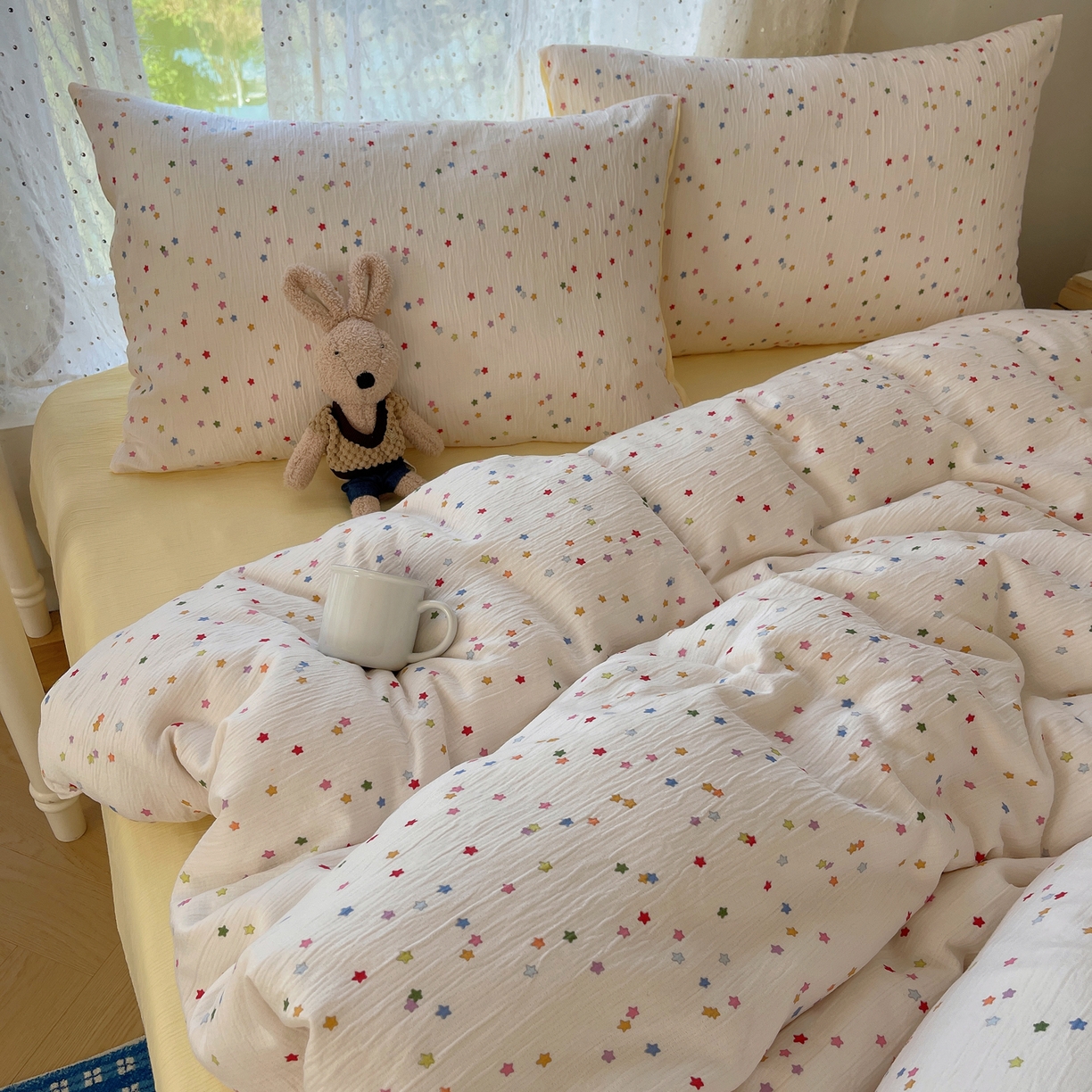 91家纺网 家纺一手货源 找家纺 （总）星禾优选 2025新款甄选三层纱印花四件套