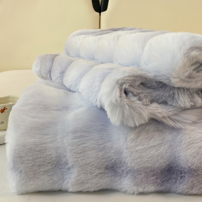 91家纺网 家纺一手货源 找家纺 麒东家纺 2025新款泡泡绒兔毛绒床单 流彩紫