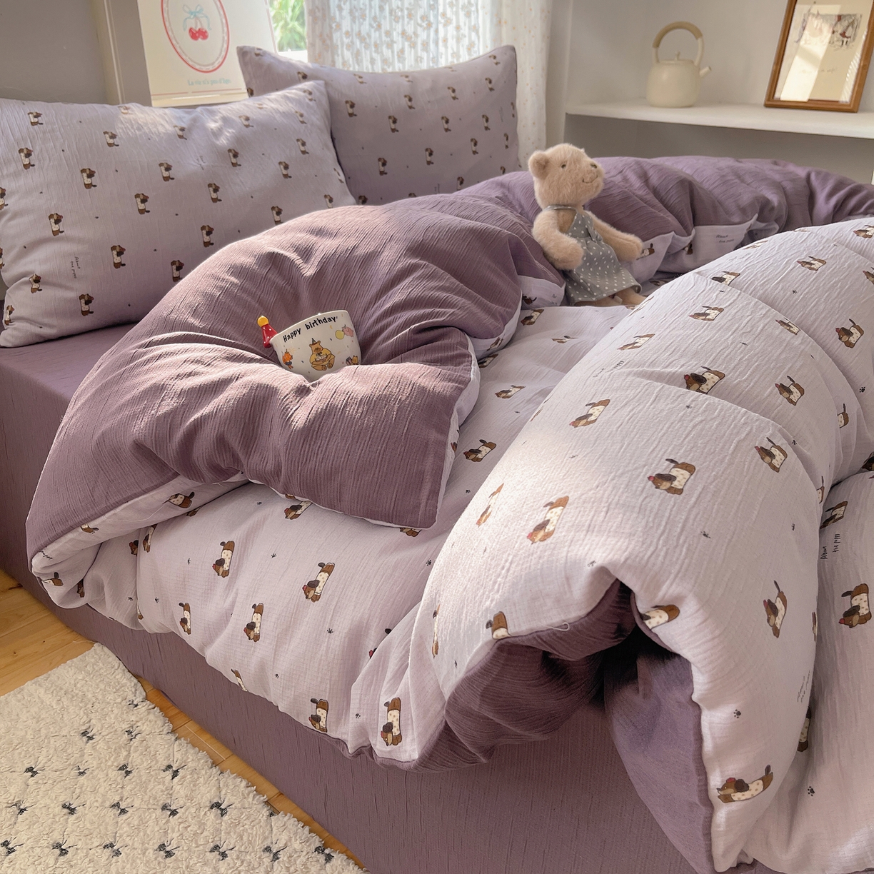 91家纺网 家纺一手货源 找家纺 （总）星禾优选 2025新款甄选三层纱印花四件套