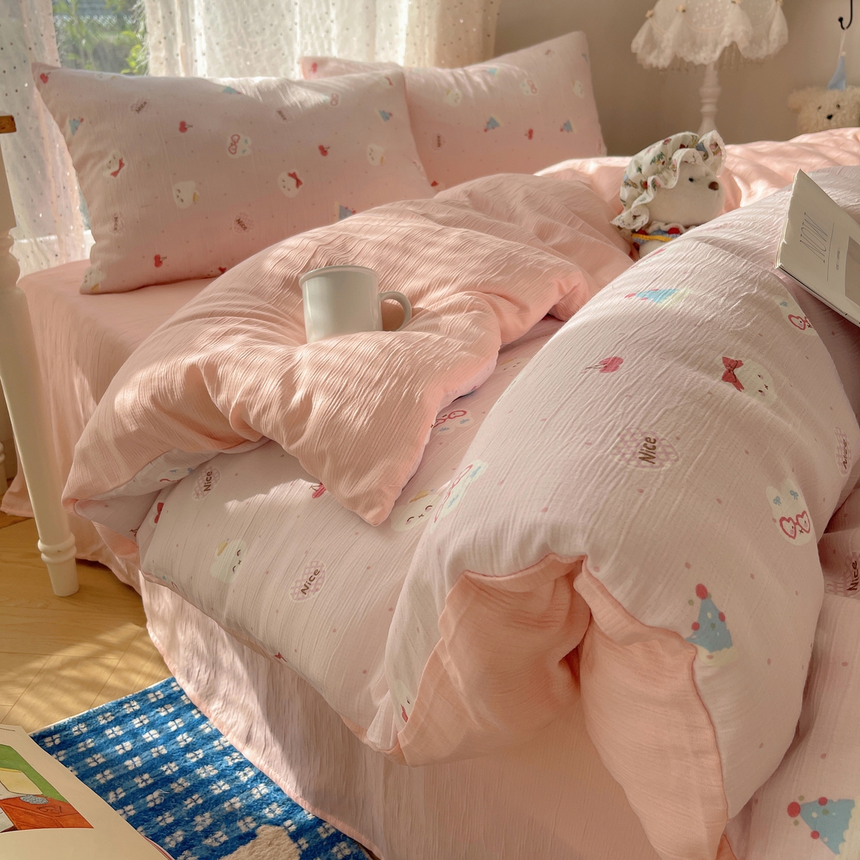 91家纺网 家纺一手货源 找家纺 （总）星禾优选 2025新款甄选三层纱印花四件套