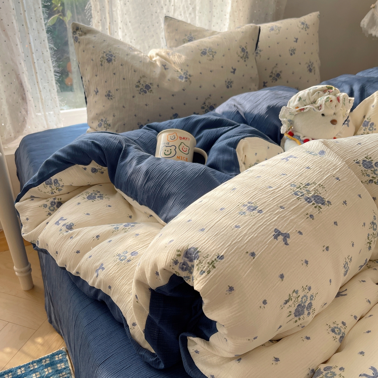 91家纺网 家纺一手货源 找家纺 （总）星禾优选 2025新款甄选三层纱印花四件套