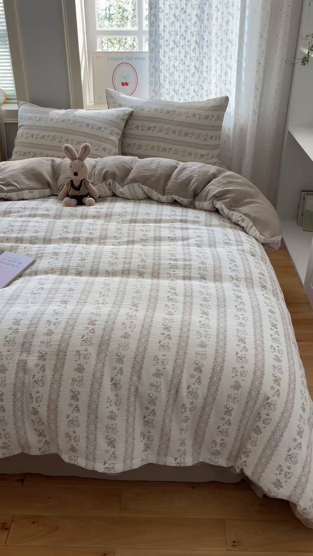 91家纺网 家纺一手货源 找家纺 星禾优选 2025新款甄选三层纱印花四件套 蕾丝熊