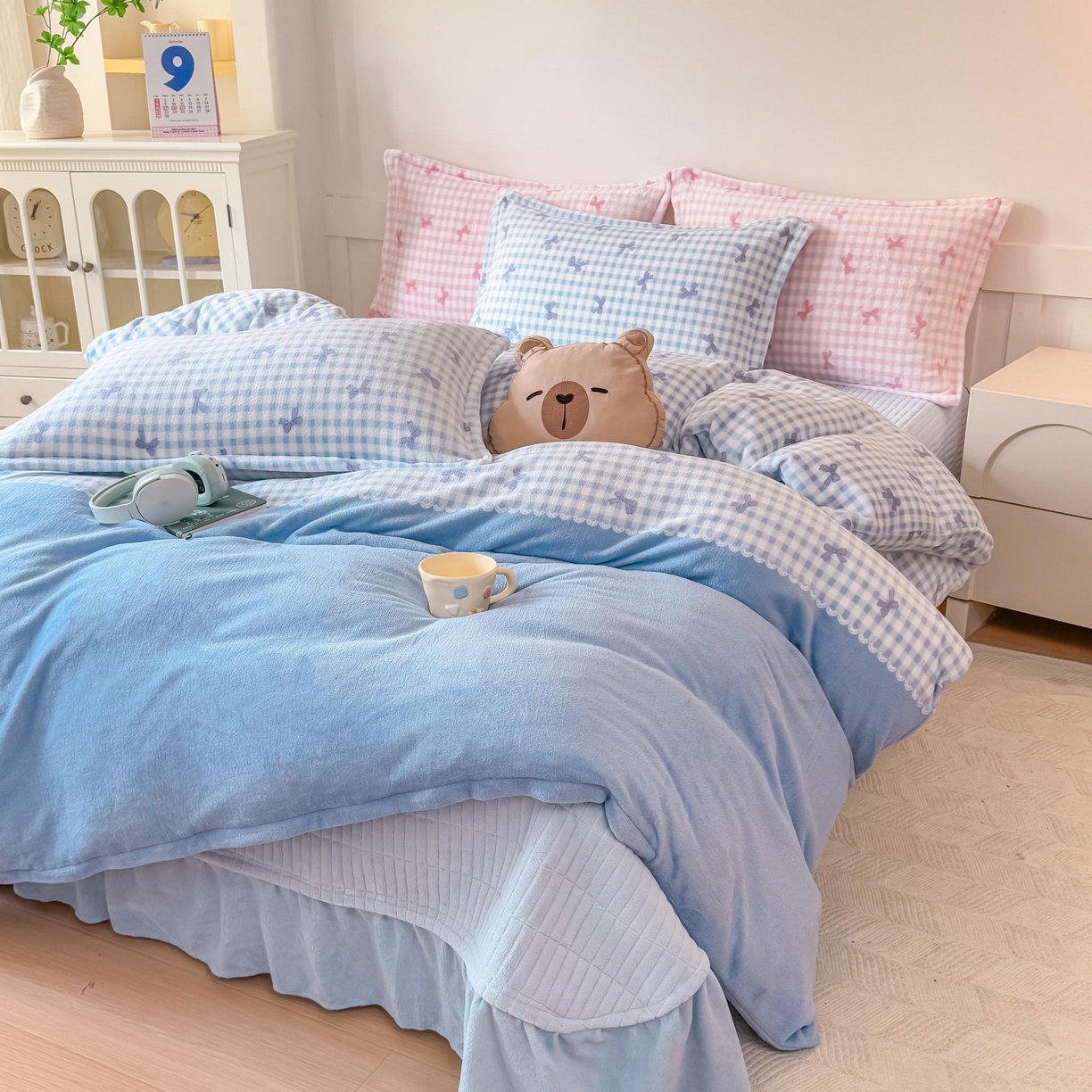 91家纺网 家纺一手货源 找家纺 （总）明玉家纺馆  2025秋冬新款高克重牛奶绒床盖四件套