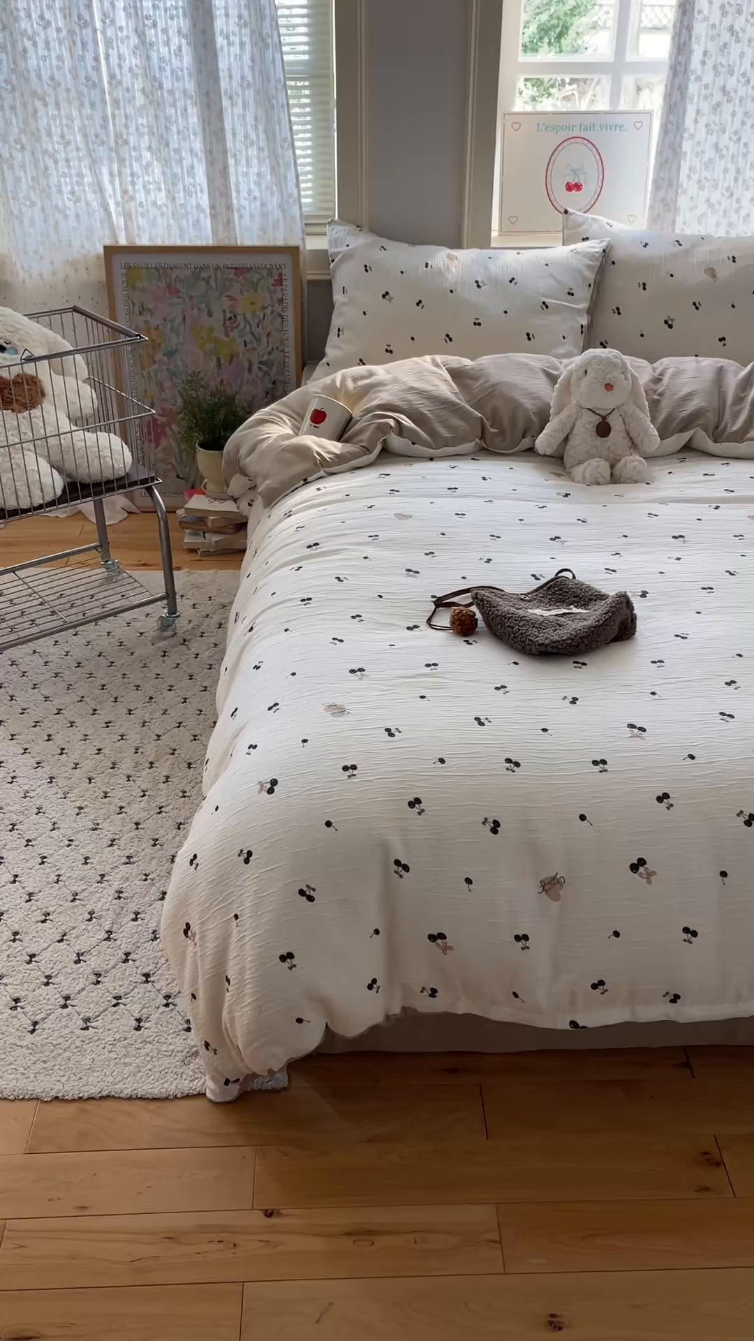 91家纺网 家纺一手货源 找家纺 星禾优选 2025新款甄选三层纱印花四件套 樱桃物语