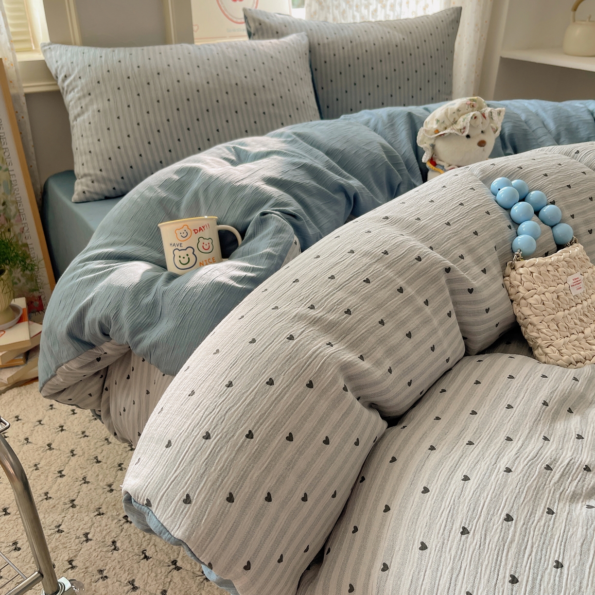 91家纺网 家纺一手货源 找家纺 星禾优选 2025新款甄选三层纱印花四件套 雨爱