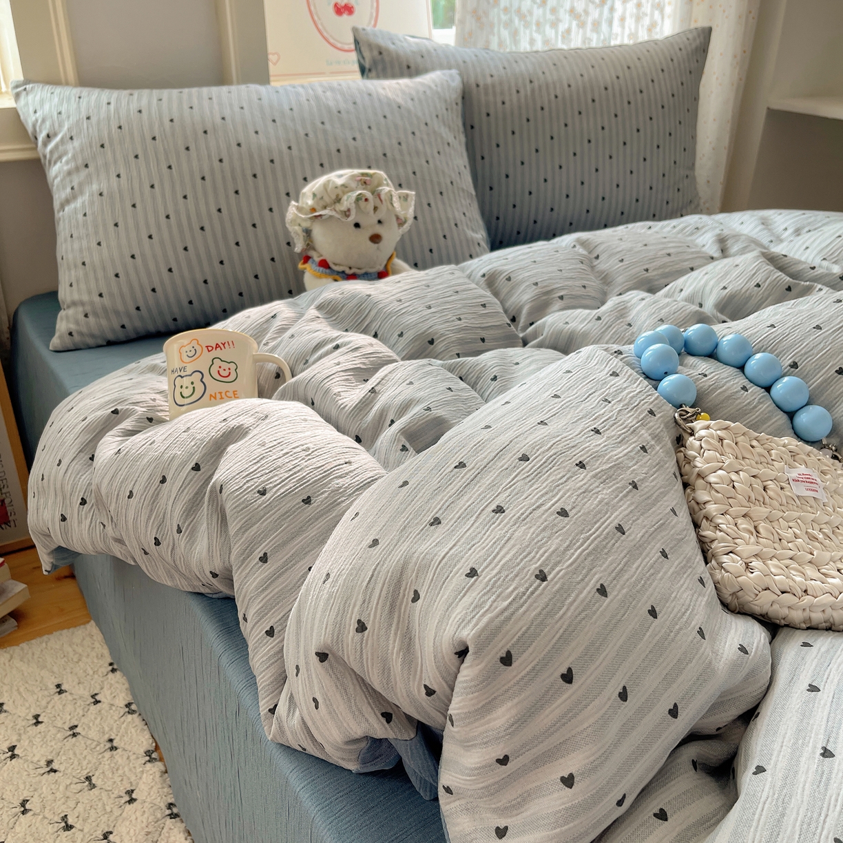 91家纺网 家纺一手货源 找家纺 星禾优选 2025新款甄选三层纱印花四件套 雨爱