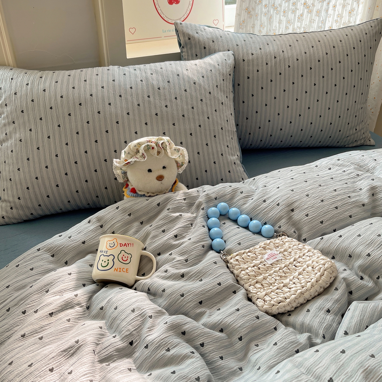 91家纺网 家纺一手货源 找家纺 星禾优选 2025新款甄选三层纱印花四件套 雨爱