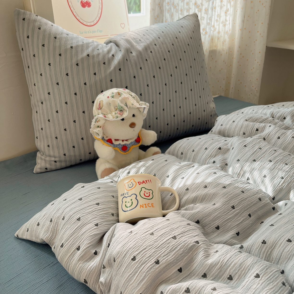 91家纺网 家纺一手货源 找家纺 星禾优选 2025新款甄选三层纱印花四件套 雨爱