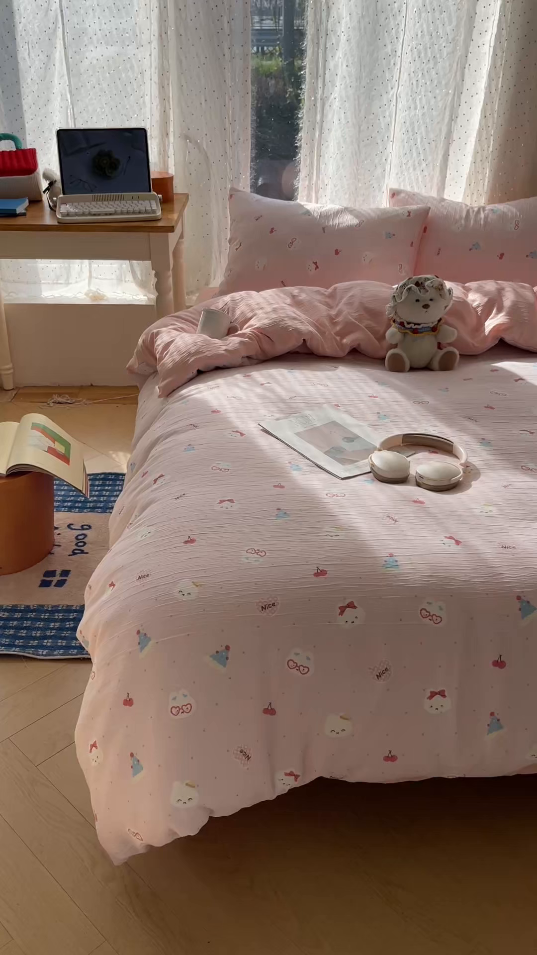 91家纺网 家纺一手货源 找家纺 星禾优选 2025新款甄选三层纱印花四件套 芭乐米菲