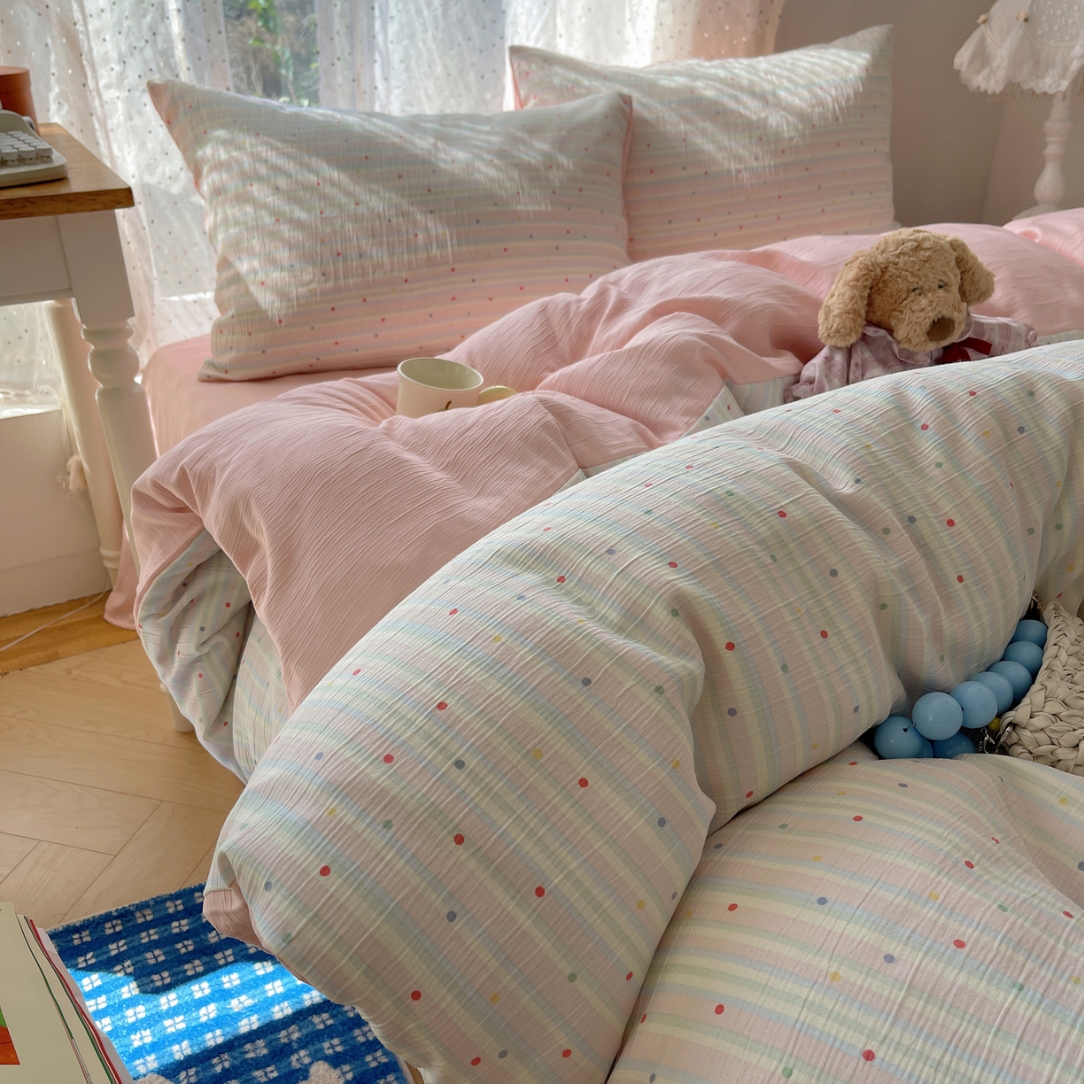 星禾优选 2025新款甄选三层纱印花四件套 彩虹世界