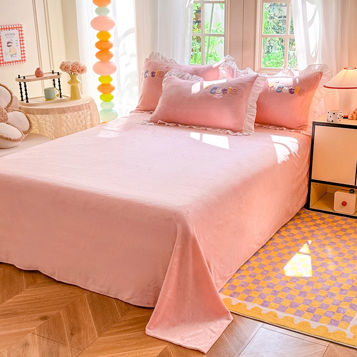 91家纺网 家纺一手货源 找家纺 （总）雨菲家纺 2025新款牛奶绒单品床单床单单品