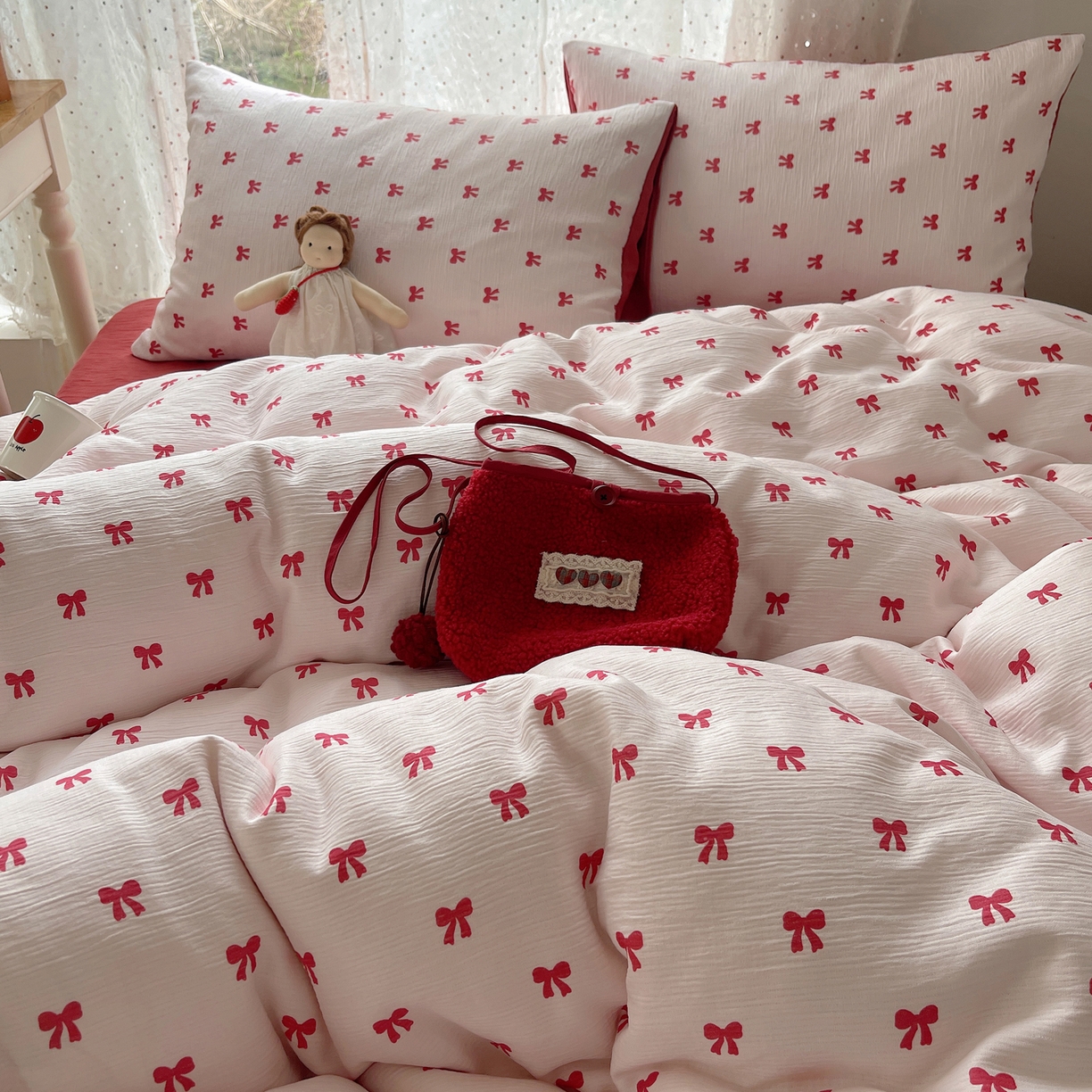 91家纺网 家纺一手货源 找家纺 星禾优选 2025新款甄选三层纱印花四件套 莓果结