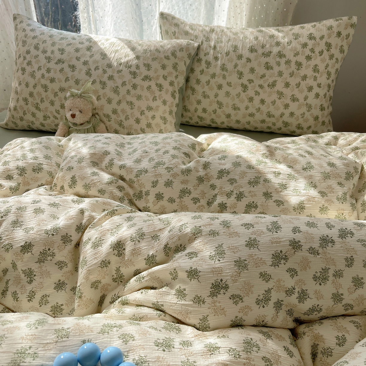 91家纺网 家纺一手货源 找家纺 星禾优选 2025新款甄选三层纱印花四件套 沐风