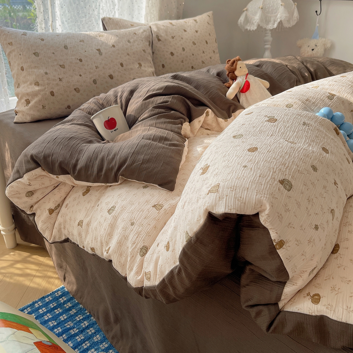 星禾优选 2025新款甄选三层纱印花四件套 南瓜派