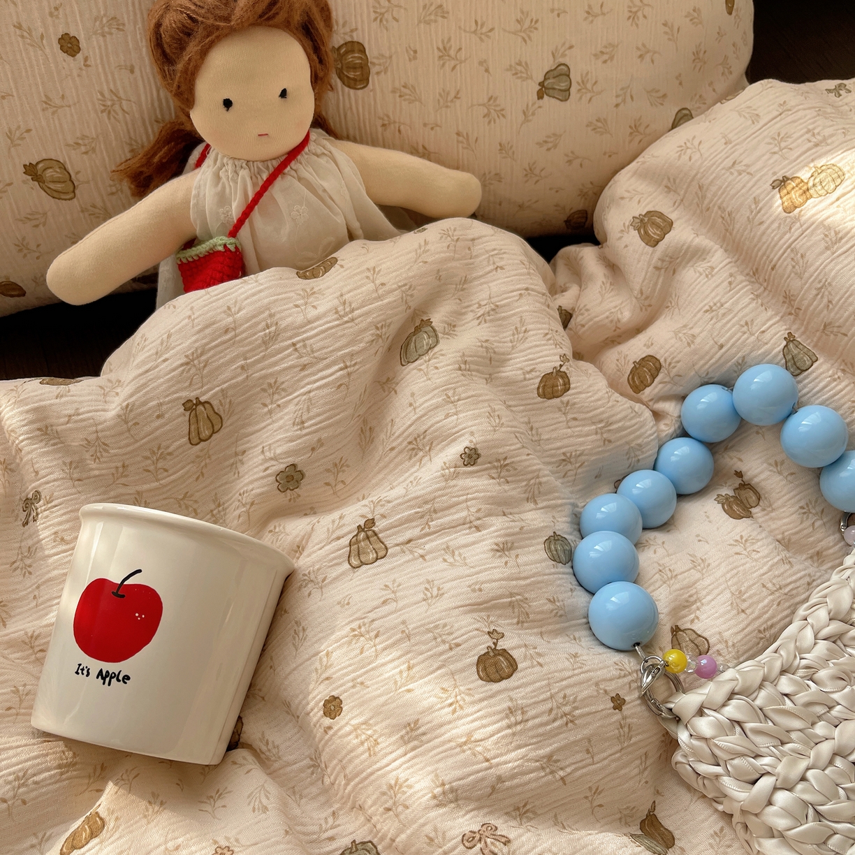 91家纺网 家纺一手货源 找家纺 星禾优选 2025新款甄选三层纱印花四件套 南瓜派