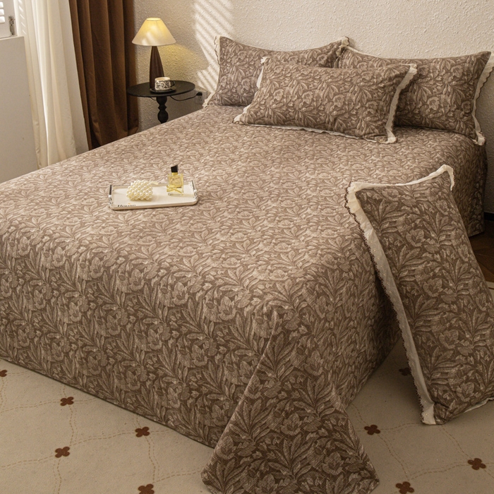 91家纺网 家纺一手货源 找家纺 （总）优米家纺 2025新款加厚全棉磨毛提花纯色床单系列