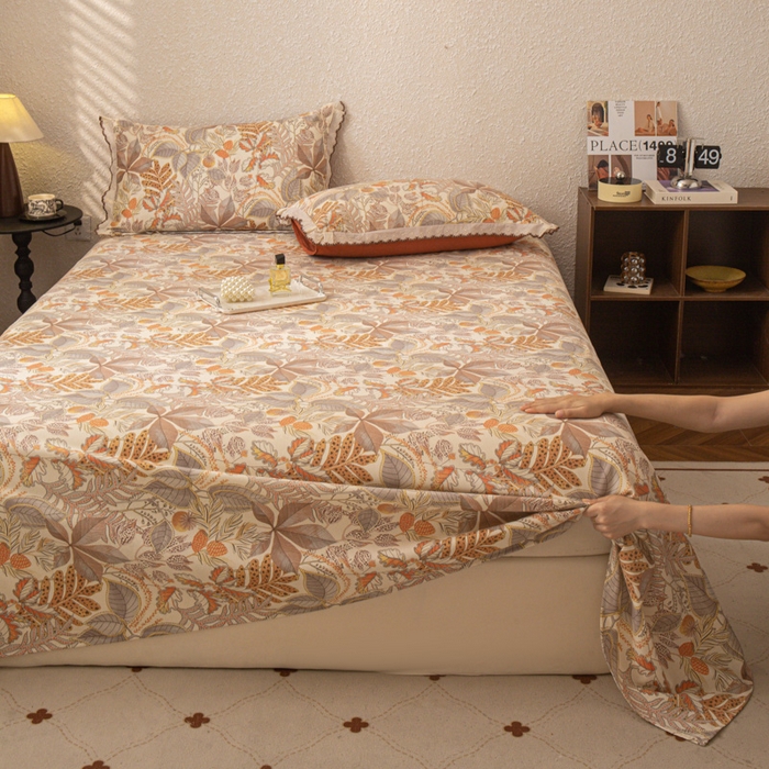 91家纺网 家纺一手货源 找家纺 优米家纺 2025新款加厚全棉磨毛提花纯色床单系列 德菲庄园