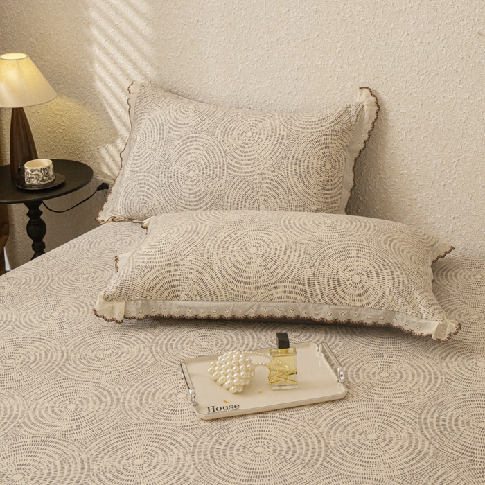 91家纺网 家纺一手货源 找家纺 优米家纺 2025新款加厚全棉磨毛提花纯色床单系列 布里奥