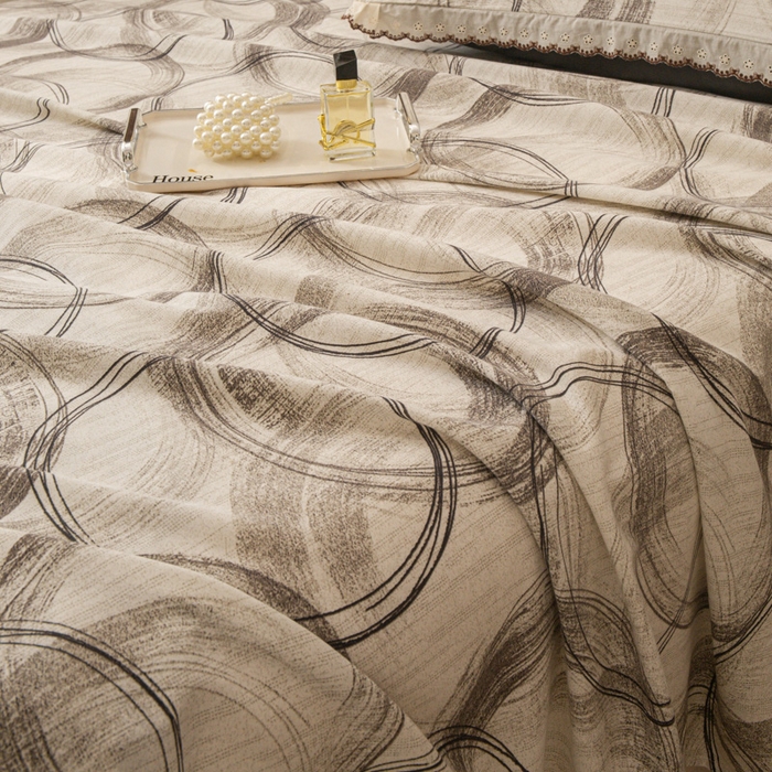 91家纺网 家纺一手货源 找家纺 优米家纺 2025新款加厚全棉磨毛提花纯色床单系列 南城旧梦