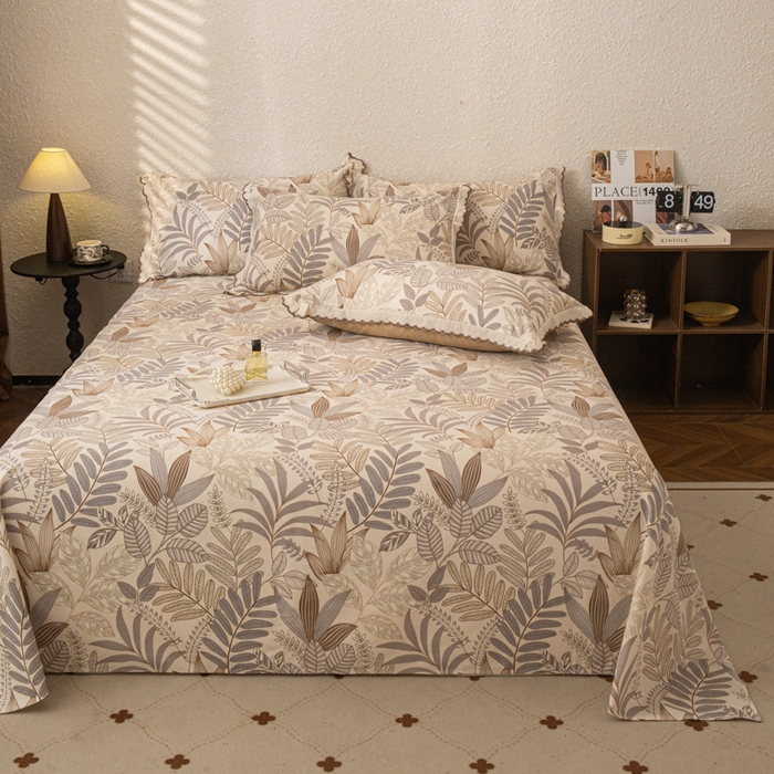 91家纺网 家纺一手货源 找家纺 优米家纺 2025新款加厚全棉磨毛提花纯色床单系列 秋意浓