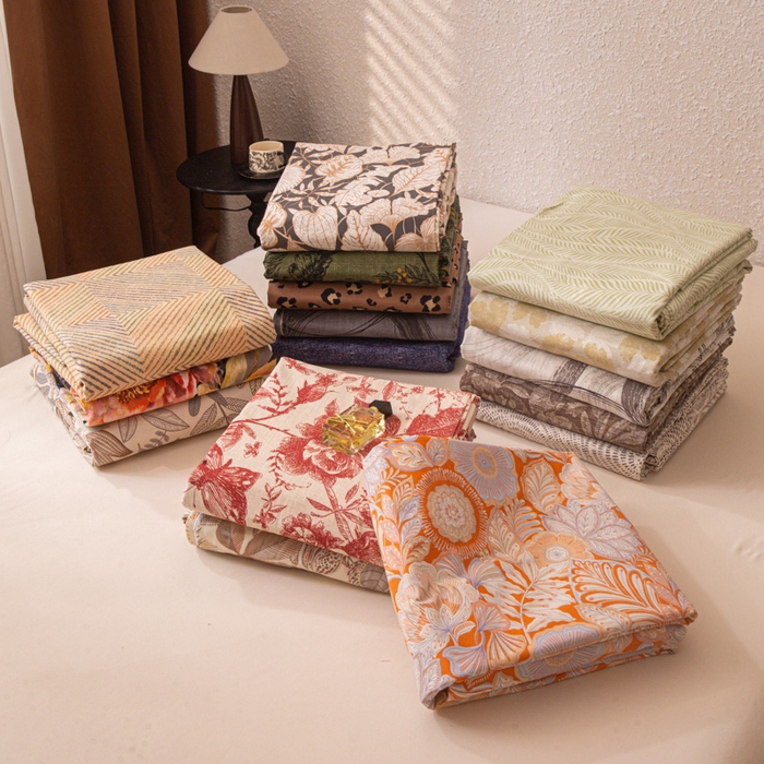 91家纺网 家纺一手货源 找家纺 优米家纺 2025新款加厚全棉磨毛提花纯色床单系列 组合图