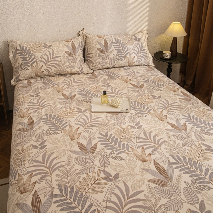 91家纺网 家纺一手货源 找家纺 优米家纺 2025新款加厚全棉磨毛提花纯色床单系列 秋意浓