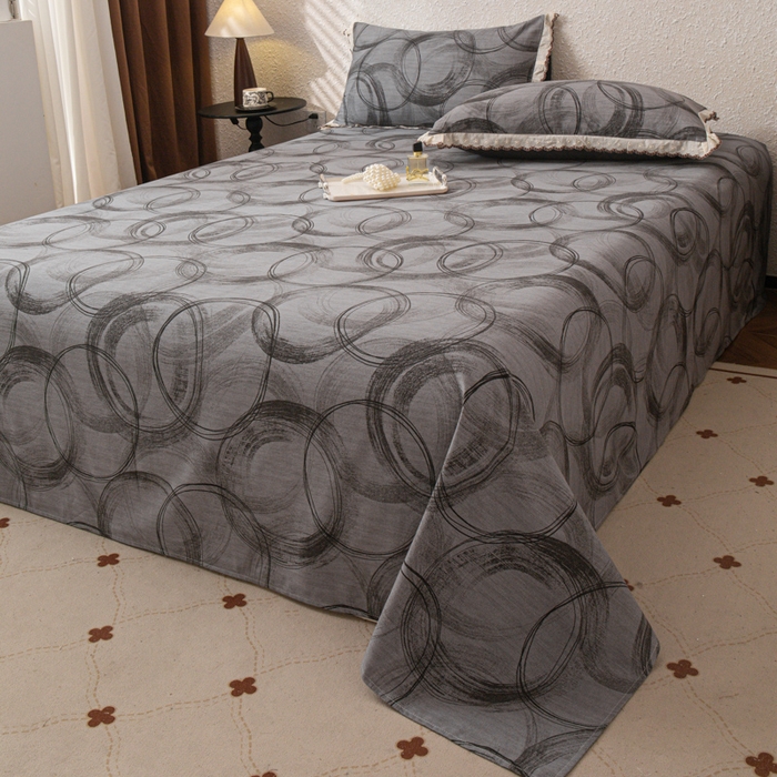 91家纺网 家纺一手货源 找家纺 优米家纺 2025新款加厚全棉磨毛提花纯色床单系列 英伦时刻