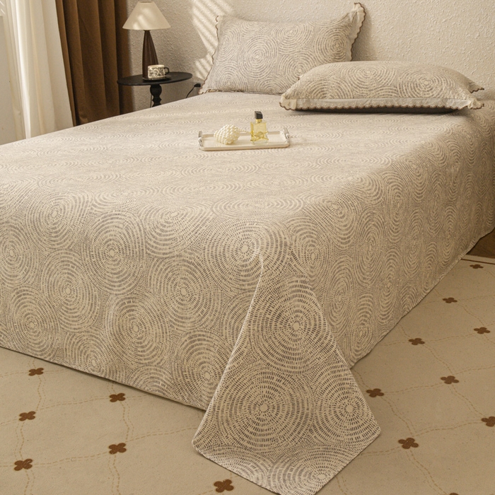 91家纺网 家纺一手货源 找家纺 优米家纺 2025新款加厚全棉磨毛提花纯色床单系列 布里奥