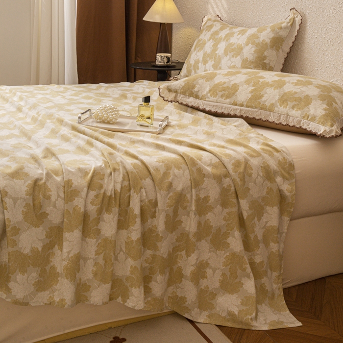 91家纺网 家纺一手货源 找家纺 优米家纺 2025新款加厚全棉磨毛提花纯色床单系列 水木年华