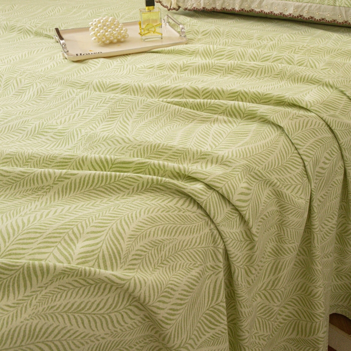 91家纺网 家纺一手货源 找家纺 优米家纺 2025新款加厚全棉磨毛提花纯色床单系列 海棠花开