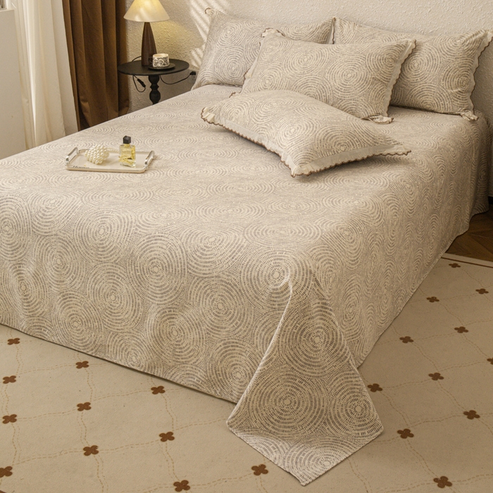 91家纺网 家纺一手货源 找家纺 优米家纺 2025新款加厚全棉磨毛提花纯色床单系列 布里奥