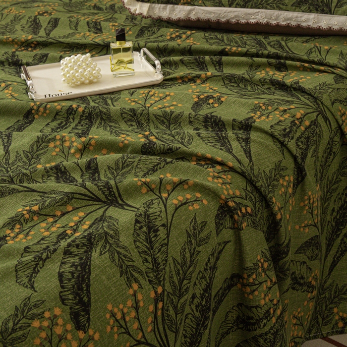 91家纺网 家纺一手货源 找家纺 优米家纺 2025新款加厚全棉磨毛提花纯色床单系列 陌上花开