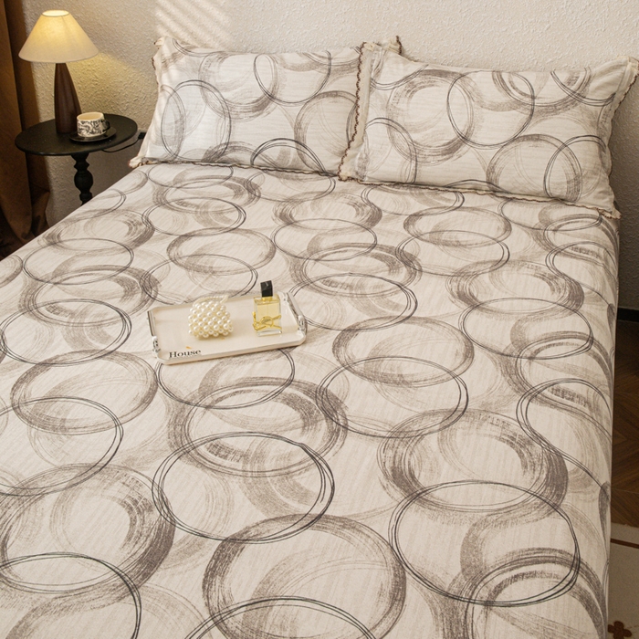 91家纺网 家纺一手货源 找家纺 优米家纺 2025新款加厚全棉磨毛提花纯色床单系列 南城旧梦