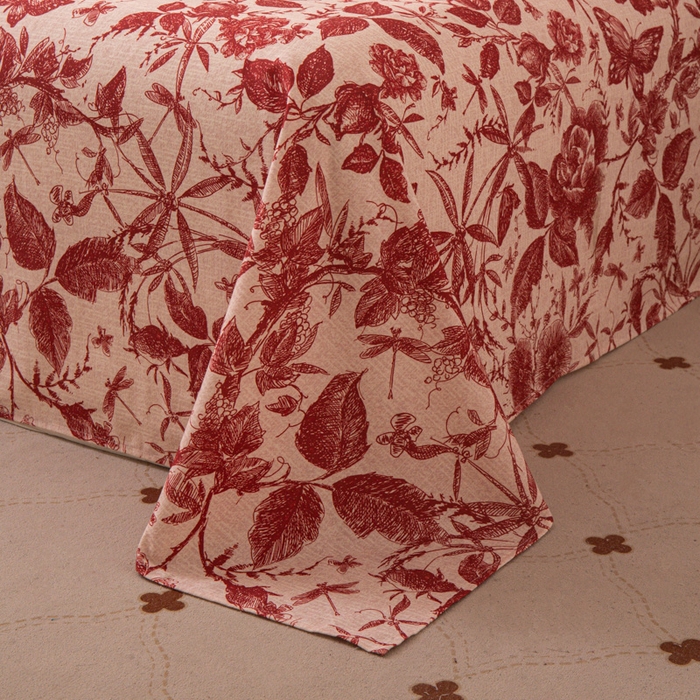 91家纺网 家纺一手货源 找家纺 优米家纺 2025新款加厚全棉磨毛提花纯色床单系列 浮绘花影