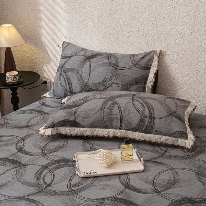 91家纺网 家纺一手货源 找家纺 优米家纺 2025新款加厚全棉磨毛提花纯色床单系列 英伦时刻