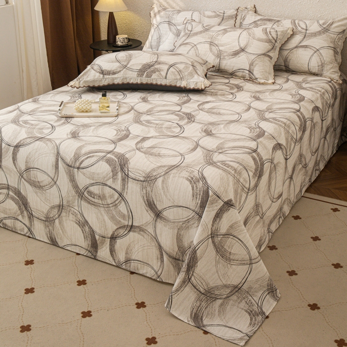 91家纺网 家纺一手货源 找家纺 优米家纺 2025新款加厚全棉磨毛提花纯色床单系列 南城旧梦