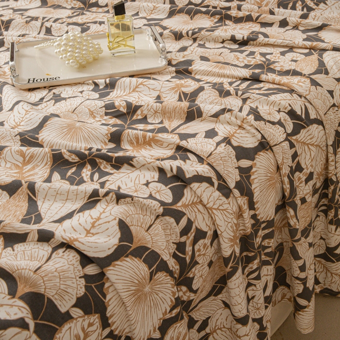 91家纺网 家纺一手货源 找家纺 优米家纺 2025新款加厚全棉磨毛提花纯色床单系列 漫步花庭