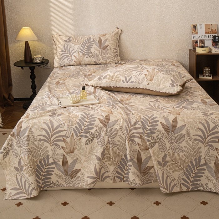 91家纺网 家纺一手货源 找家纺 优米家纺 2025新款加厚全棉磨毛提花纯色床单系列 秋意浓