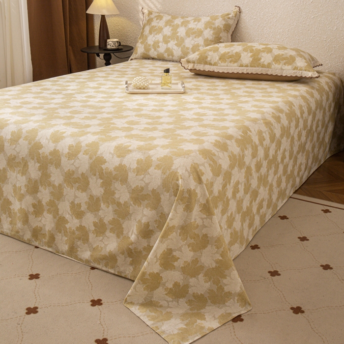 91家纺网 家纺一手货源 找家纺 优米家纺 2025新款加厚全棉磨毛提花纯色床单系列 水木年华